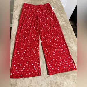 Women's Red Patterned Pajama Pants size M